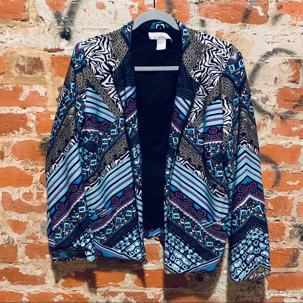 Vintage Abstract Suit Blazer Jacket
